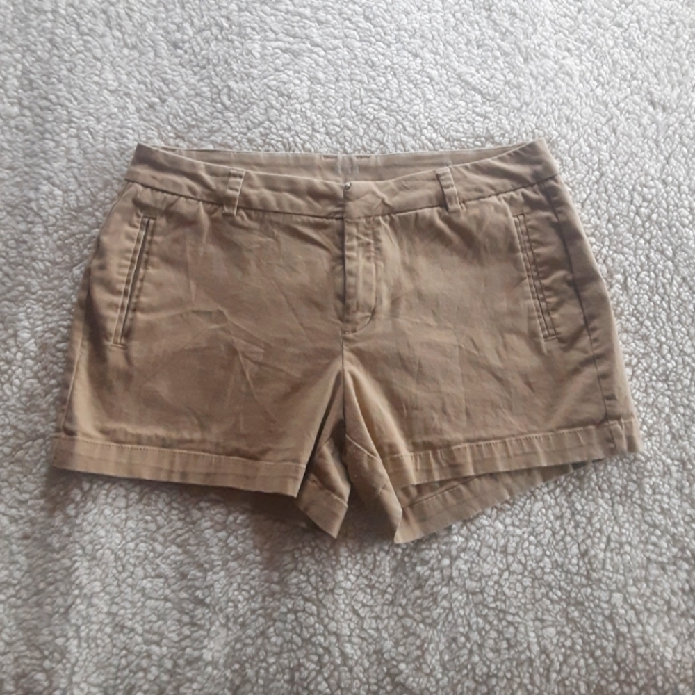 high rise khaki shorts